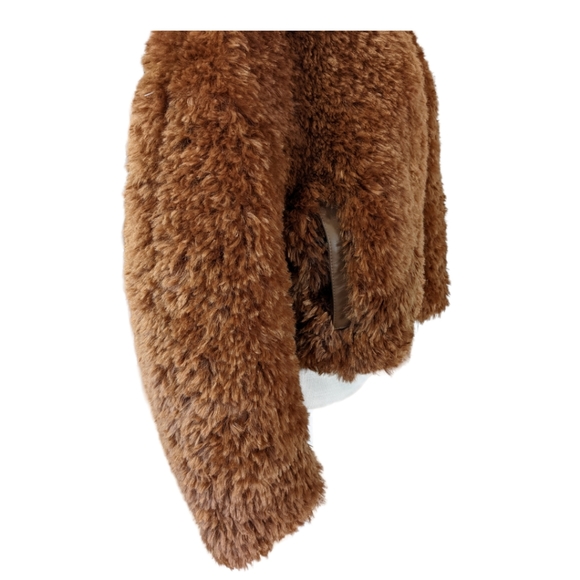 NWT Maeve by Anthropologie Women's Honey Brown Teddy Full Zip Up Coat Size M - Picture 11 of 16